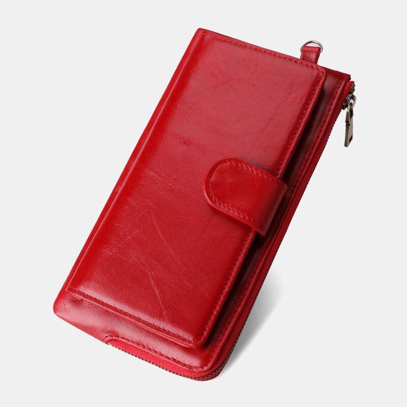 Kobiety Z Prawdziwej Skóry Multi-card Slots Phone Bag Money Clip Wallet