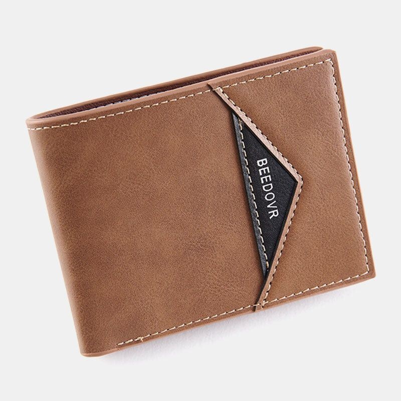 Men Bifold Krótki Portfel Antymagnetyczny Vintage Multi-card Slots Card Holder Money Clip