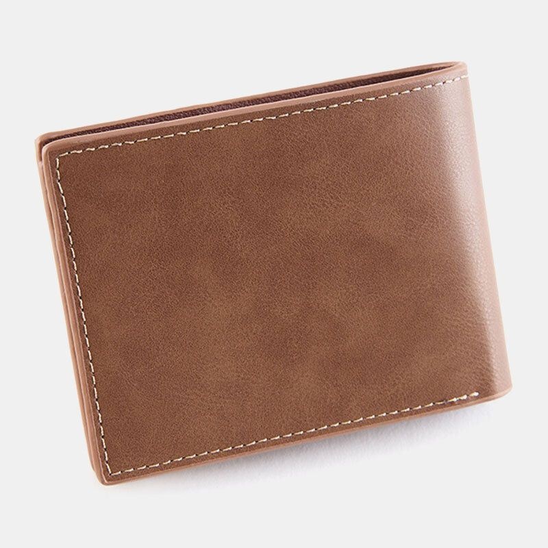 Men Bifold Krótki Portfel Antymagnetyczny Vintage Multi-card Slots Card Holder Money Clip