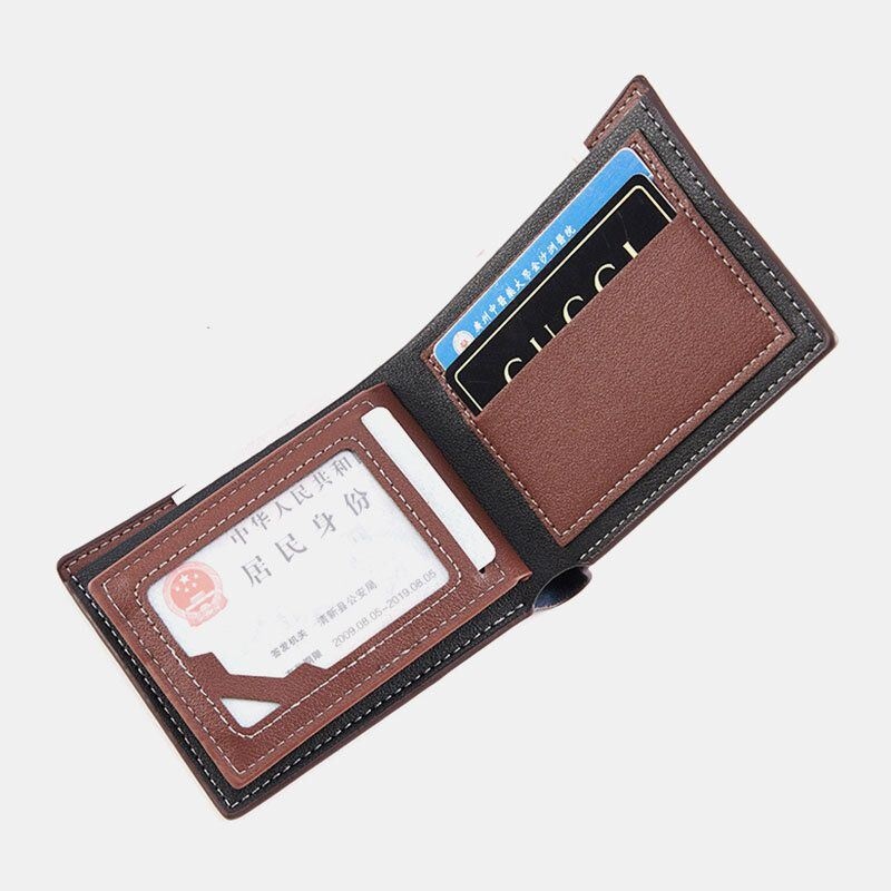 Men Bifold Krótki Portfel Antymagnetyczny Vintage Multi-card Slots Card Holder Money Clip