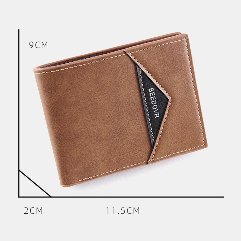 Men Bifold Krótki Portfel Antymagnetyczny Vintage Multi-card Slots Card Holder Money Clip