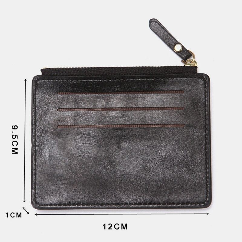 Men Faux Leather Casual Solid Color Multi-slots Short Wallet Purse