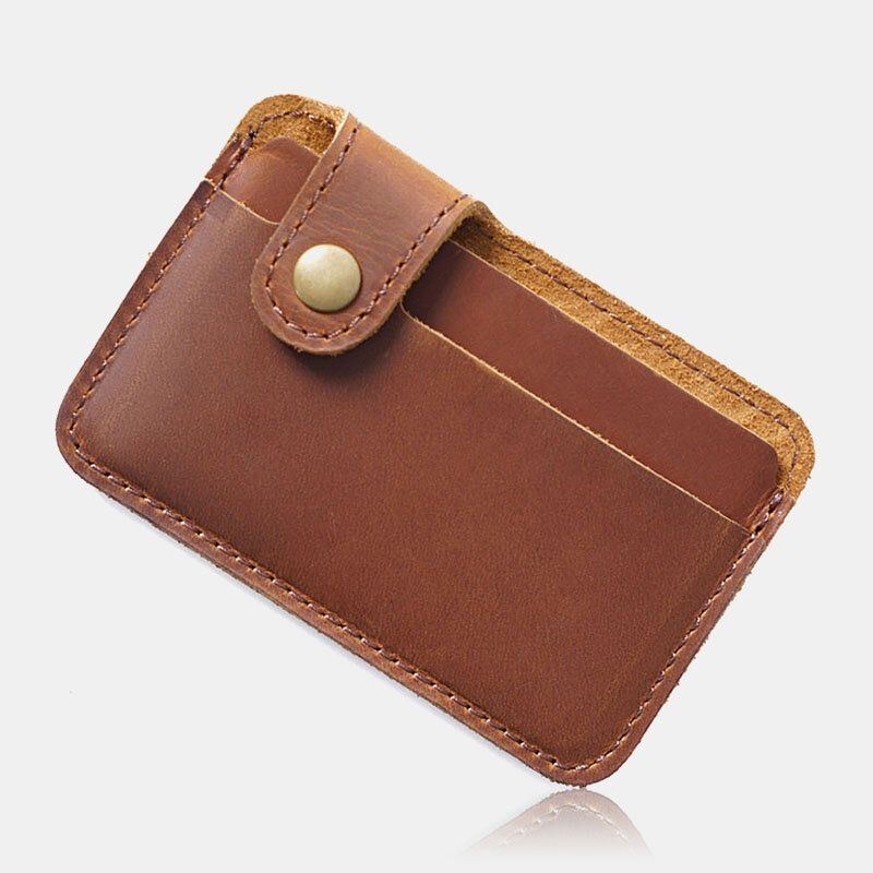 Men Genuine Leather Vintage Multi-card Slots Bus Card Holder Mini Small Wallet