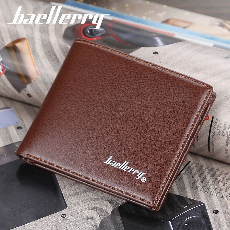 Men Pu Leather Bifold Multi Card Slot Retro Business Soft Cienki Portfel