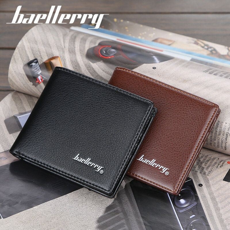 Men Pu Leather Bifold Multi Card Slot Retro Business Soft Cienki Portfel