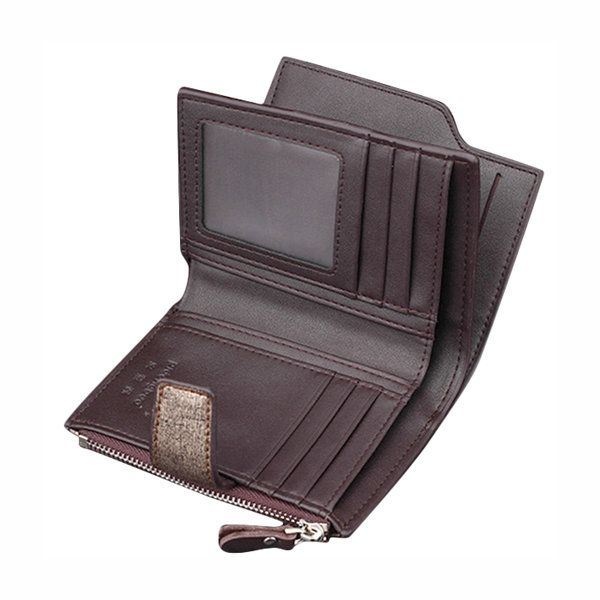 Men Pu Leather Casual Wallet Hasp Zipper Credit Card Holder Coin Bag