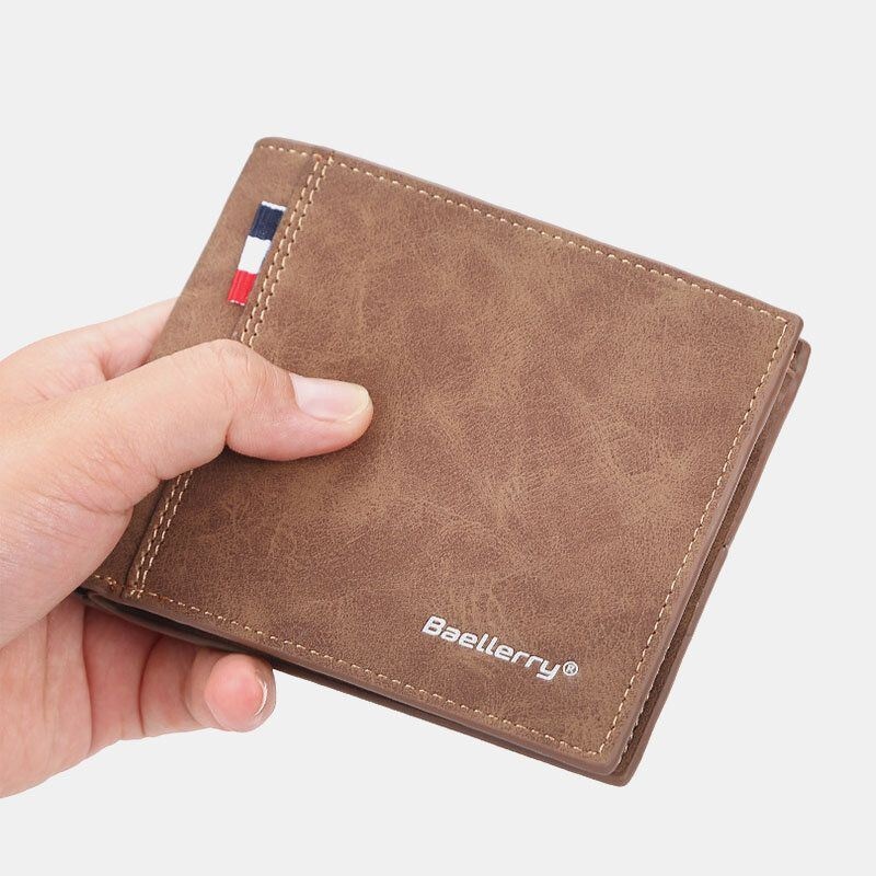 Men Pu Leather Multi-card Slot Casual Cienki Portfel Z Klipsem Na Pieniądze