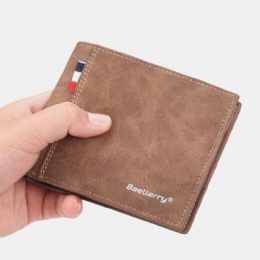 Men Pu Leather Multi-card Slot Casual Cienki Portfel Z Klipsem Na Pieniądze