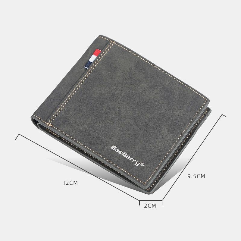 Men Pu Leather Multi-card Slot Casual Cienki Portfel Z Klipsem Na Pieniądze