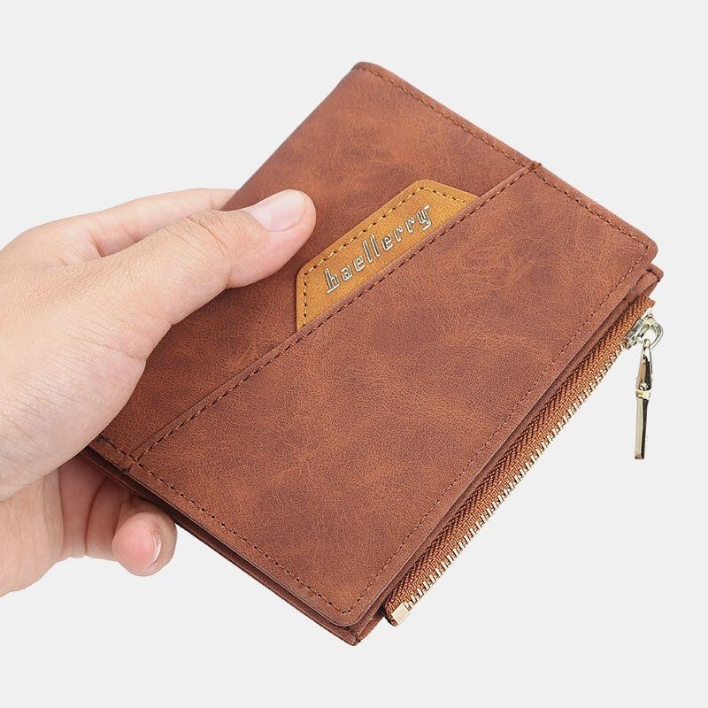 Men Pu Leather Multi-card Slot Casual Cienki Portfel Z Klipsem Na Pieniądze