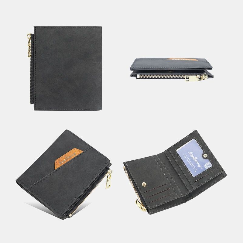 Men Pu Leather Multi-card Slot Casual Cienki Portfel Z Klipsem Na Pieniądze