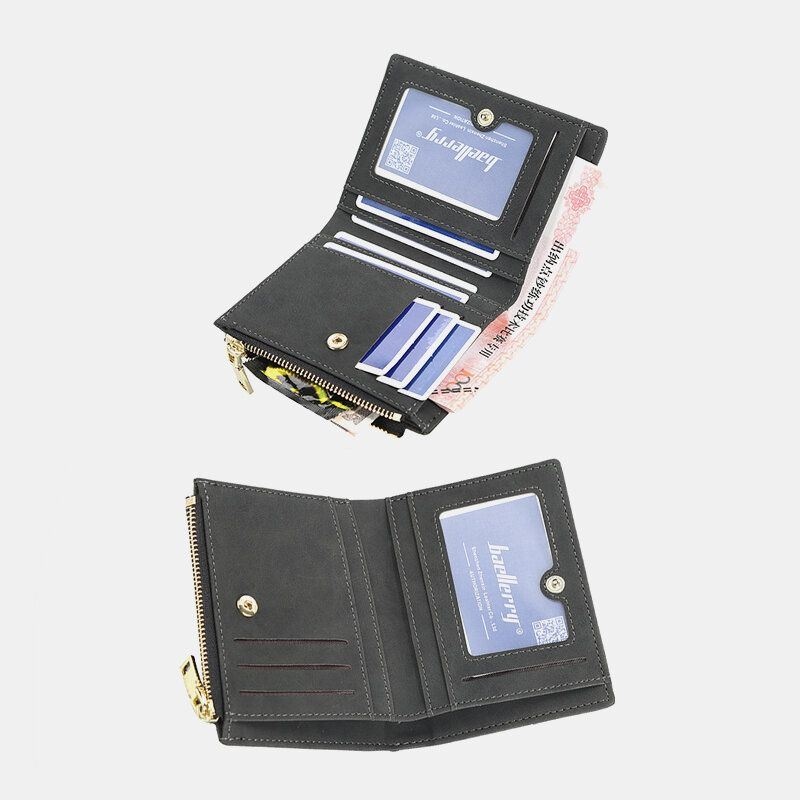 Men Pu Leather Multi-card Slot Casual Cienki Portfel Z Klipsem Na Pieniądze