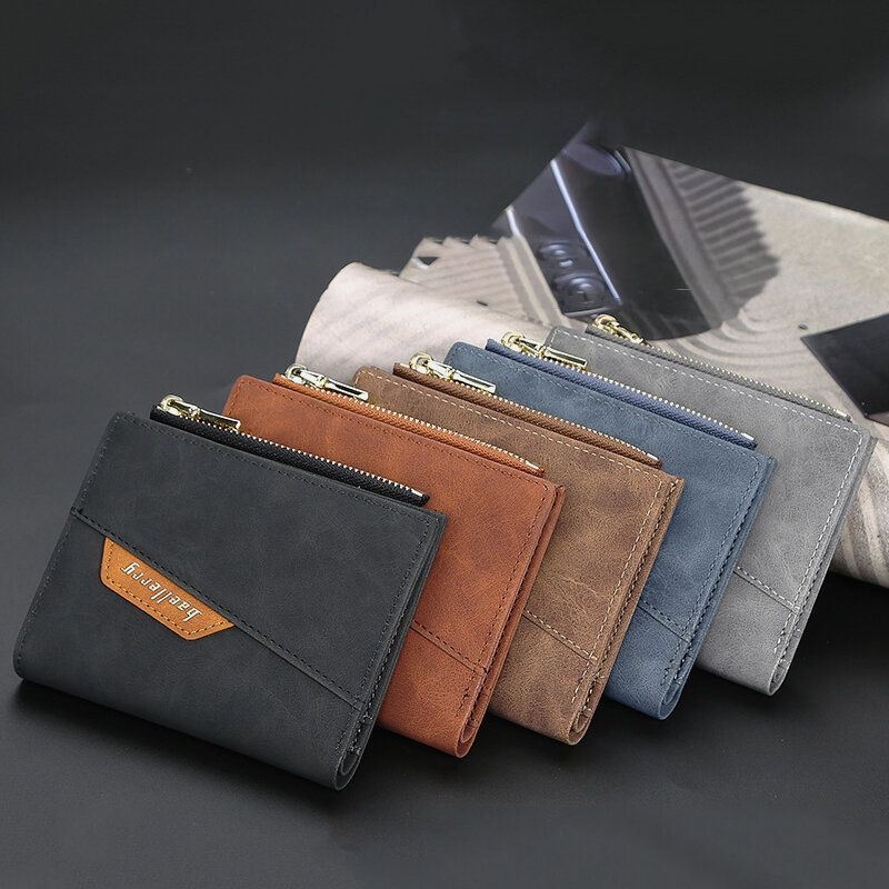 Men Pu Leather Multi-card Slot Casual Cienki Portfel Z Klipsem Na Pieniądze