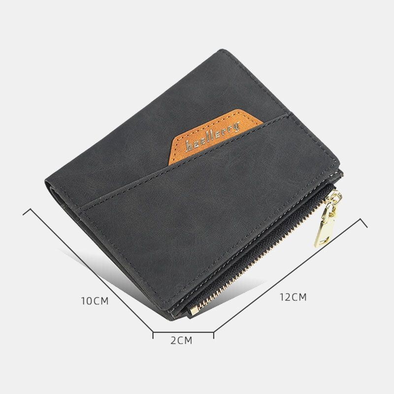 Men Pu Leather Multi-card Slot Casual Cienki Portfel Z Klipsem Na Pieniądze