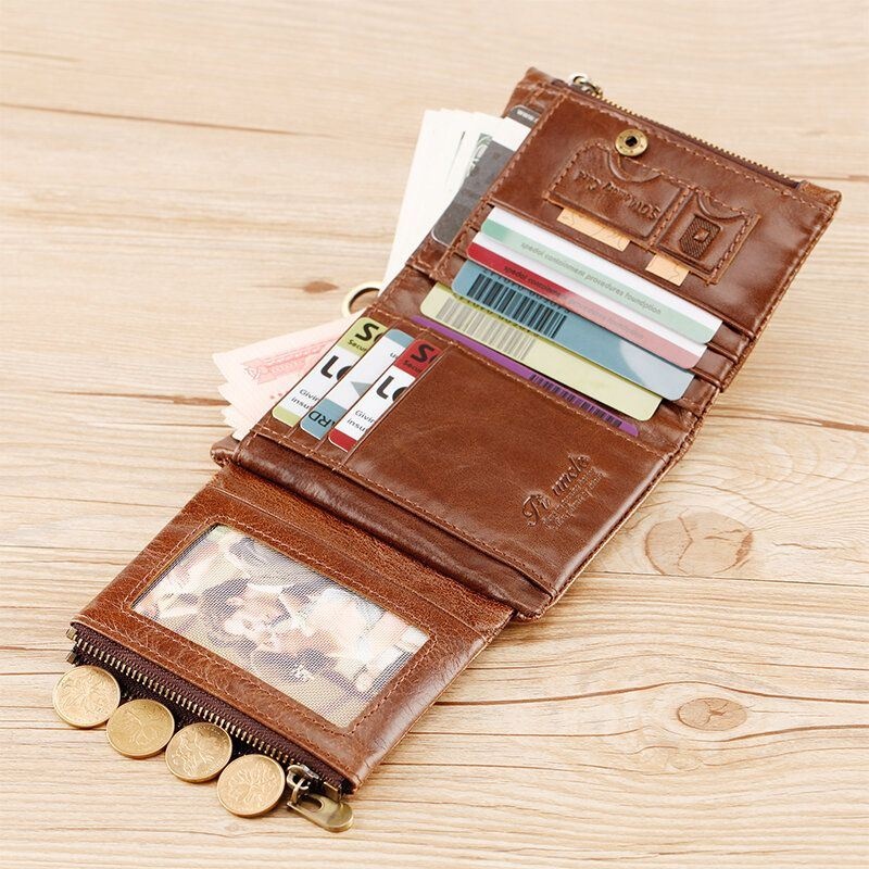 Men Trifold Short Wielofunkcyjne Pionowe Portfele Blokujące Multi-card Slot Holder Minimalistyczna Portmonetka