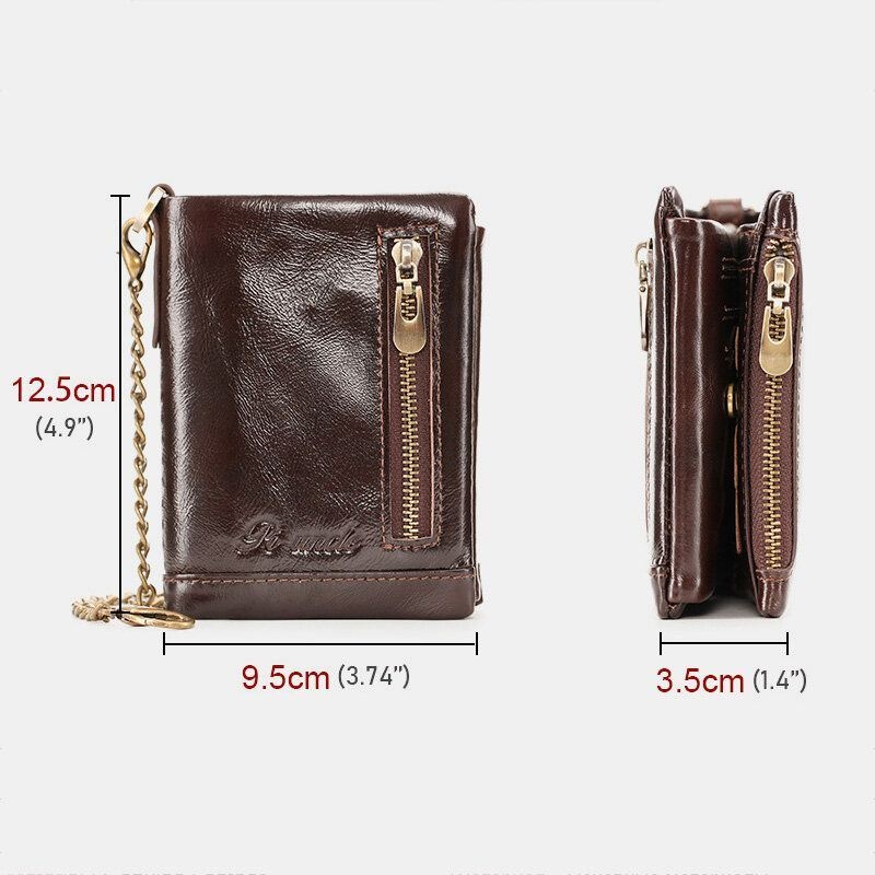 Men Trifold Short Wielofunkcyjne Pionowe Portfele Blokujące Multi-card Slot Holder Minimalistyczna Portmonetka