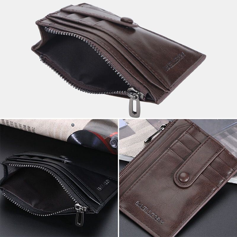 Men Vintage Faux Leather Multi-slots Duża Pojemność Portfel Portmonetka Multi-slots Card Case