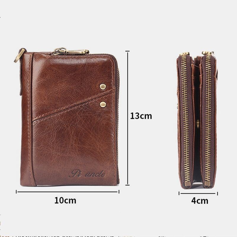 Mężczyźni Bifold Prawdziwa Skóra Multi-card Slots Posiadacz Karty Anti-theft Krótkie Prawo Jazdy Portfel Portmonetka