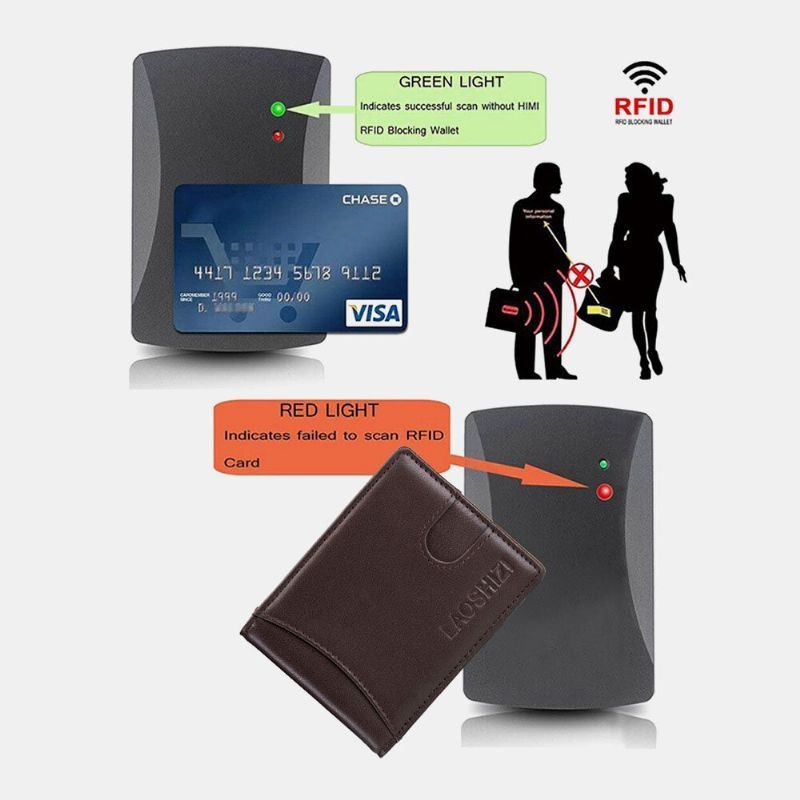 Mężczyźni Bifold Skórzane Portfele Anti-theft Szczotka Posiadacz Karty Multi-card Slot Portmonetka Portfele Skóry Wołowej