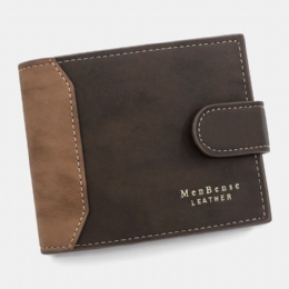 Mężczyźni Faux Leather Dopasowanie Kolorów Wielokartkowy Krótki Portfel Fashion Hasp Bifold Money Klip Portmonetka