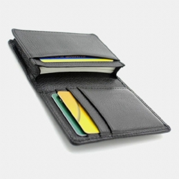 Mężczyźni Prawdziwa Skóra Duża Pojemność Bifold Retro Business Multi-card Slot Holder Wizytownik Na Karty Biznesowe Portfel Na Karty Kredytowe