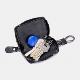 Mężczyźni Prawdziwej Skóry Retro Mini Key Case Torba Duża Pojemność Moda Car Key Brelok Portfel