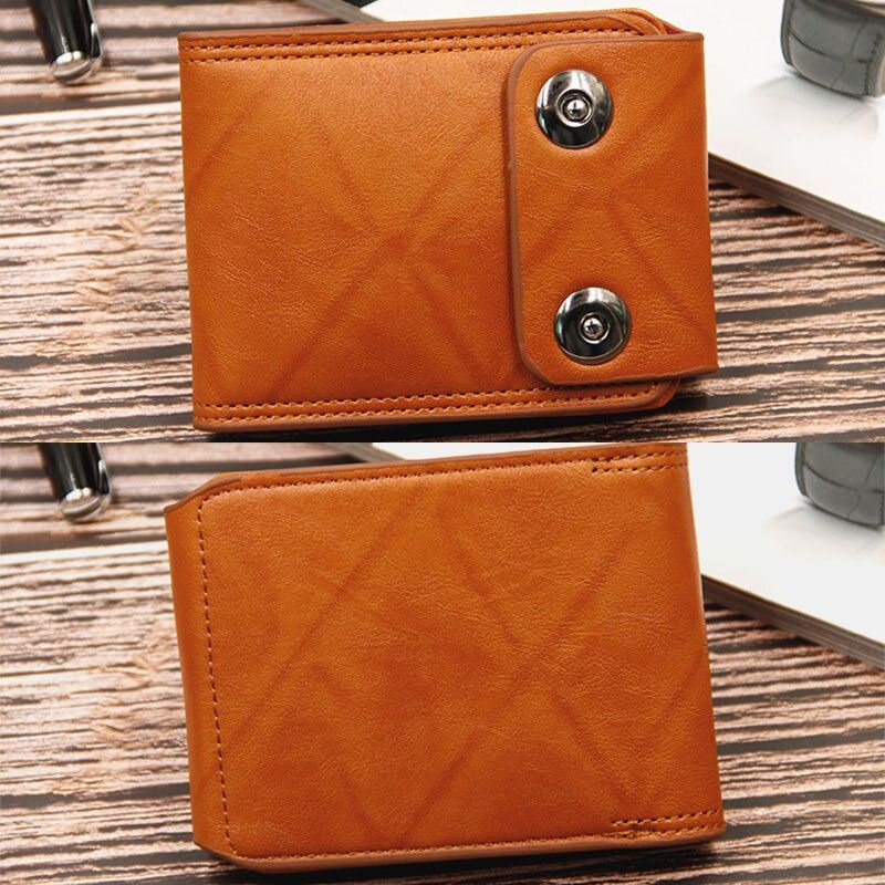 Mężczyźni Pu Leather Dollar Wzór Bifold Sort Multi-card Slot Card Holder Coin Purse Wallet