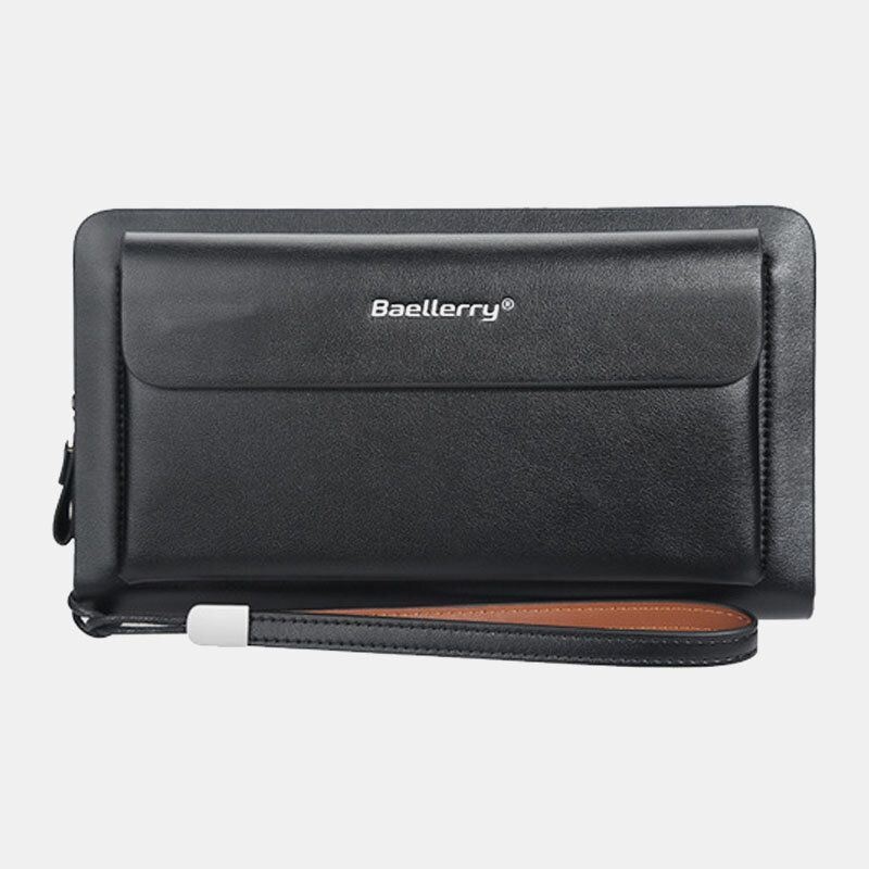 Mężczyźni Pu Leather Duża Pojemność Multi-card Slot Dorywczo Uchwyt Do Przenoszenia Sprzęgła Torba Portfel Z Uchwytem Na Karty