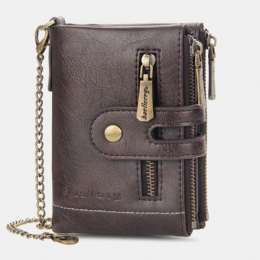 Mężczyźni Pu Leather Long Bifold Multi-card Slot Card Holder Podwójny Zamek Portmonetka Portfel Na Pieniądze