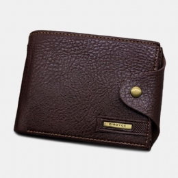 Mężczyźni Pu Leather Trifold Klamka Duża Pojemność Retro Casual Card Holder Portfel Na Monety