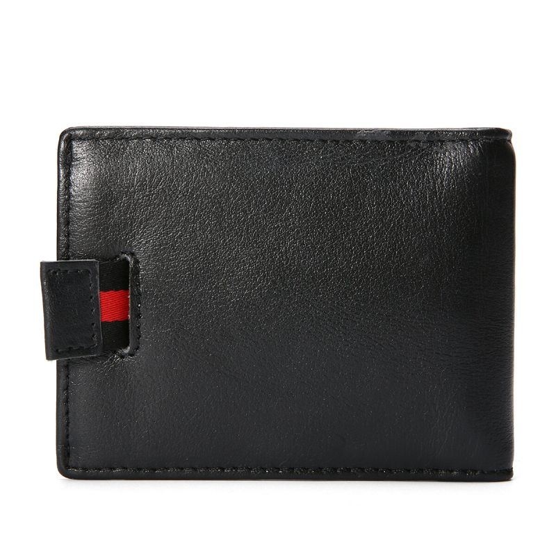 Mężczyźni Slim Bifold Blokujące Portfele Retro Casual Prawdziwej Skóry Krótkie Posiadacz Karty Slot Na Wiele Kart Pieniądze Klip