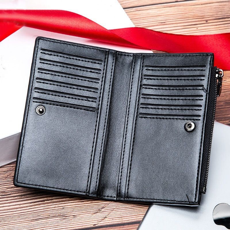 Męska Faux Leather Retro Business Multi-slot Hand Carry Card Holder Portfel Sprzęgła Portmonetka