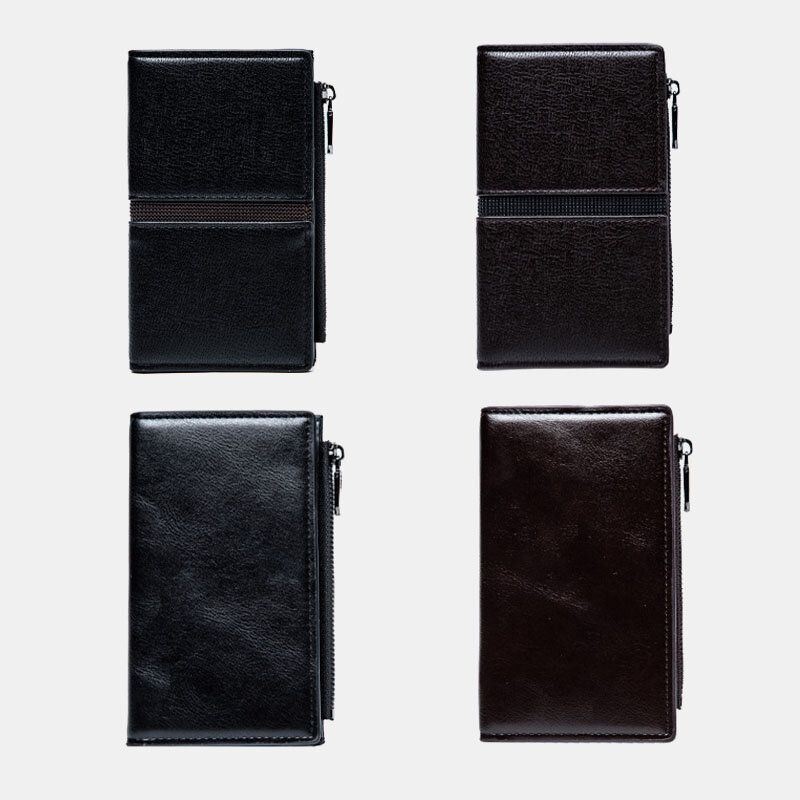 Męska Faux Leather Retro Business Multi-slot Hand Carry Card Holder Portfel Sprzęgła Portmonetka