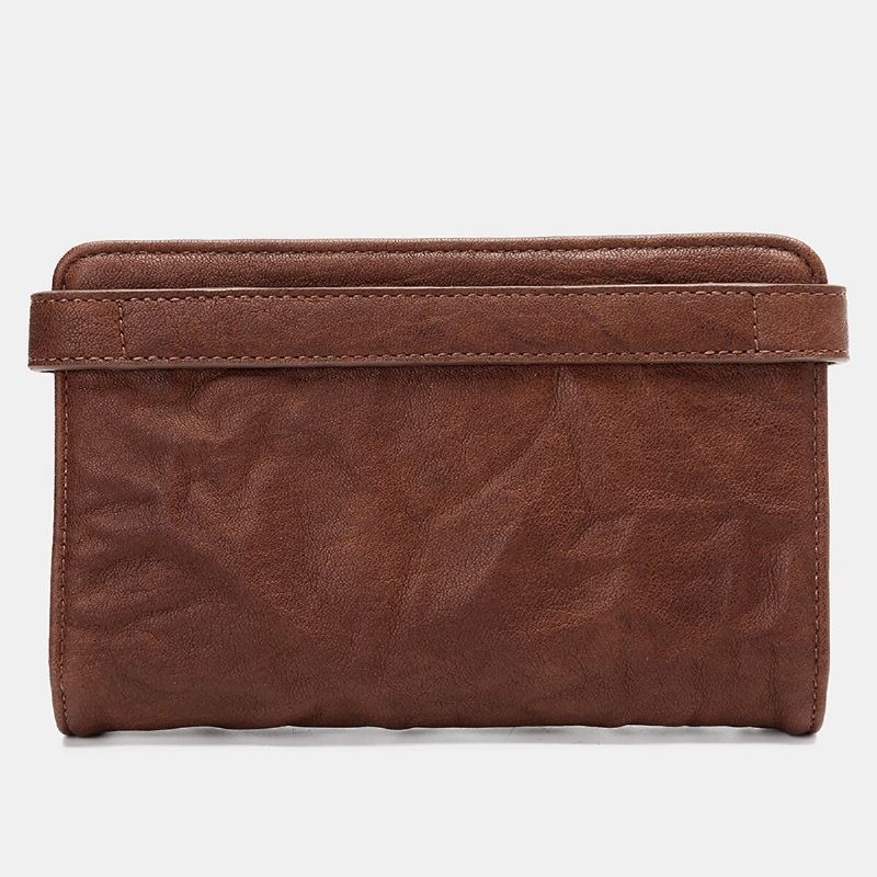 Męski Długi Bifold Vintage Portfel Na Wiele Kart Z Miejscem Na Karty Etui Na Telefon Torebka Torebka Kopertówka