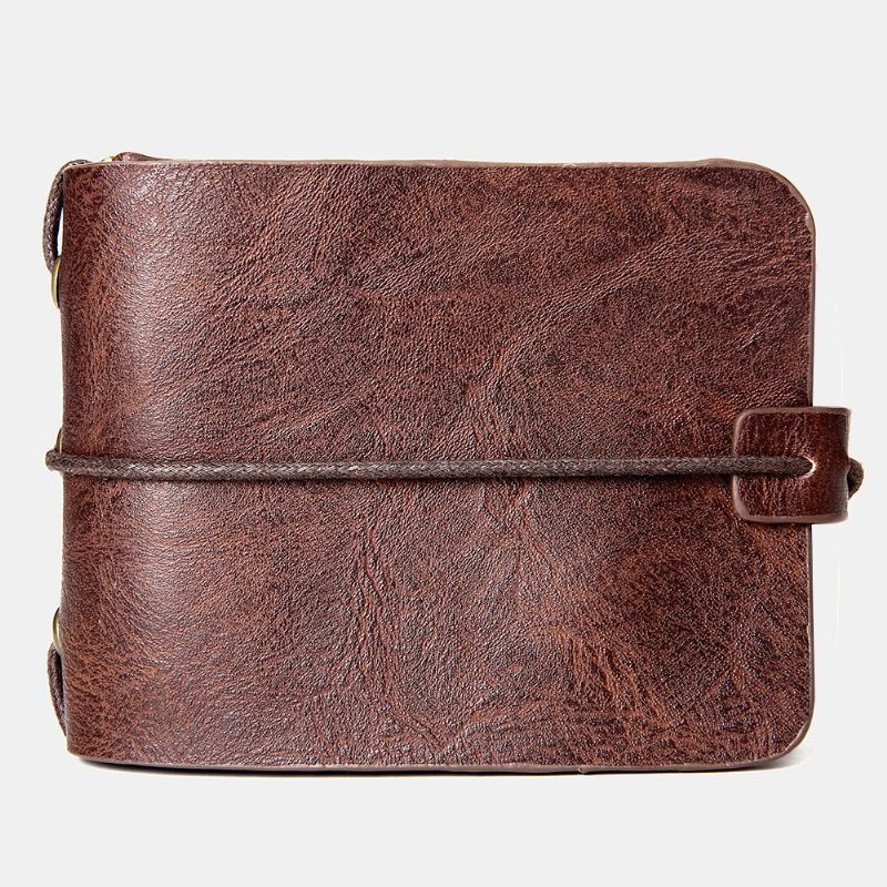 Męski Portfel Wielofunkcyjny Vintage Bifold Short Multi-card Slot Card Holder Portmonetka Klip Na Pieniądze