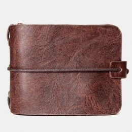 Męski Portfel Wielofunkcyjny Vintage Bifold Short Multi-card Slot Card Holder Portmonetka Klip Na Pieniądze