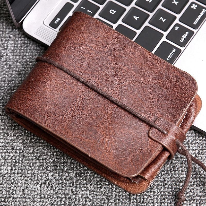 Męski Portfel Wielofunkcyjny Vintage Bifold Short Multi-card Slot Card Holder Portmonetka Klip Na Pieniądze