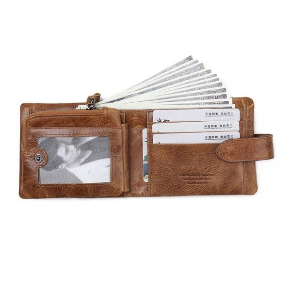 Męski Portfel Z Prawdziwej Skóry Vintage Multicard Slots Card Holder Purse