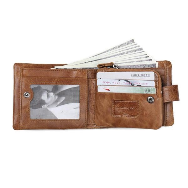 Męski Portfel Z Prawdziwej Skóry Vintage Multicard Slots Card Holder Purse