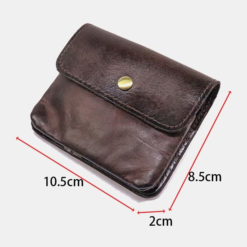 Męski Unisex Prawdziwej Skóry Multi-card Slot Holder Wielofunkcyjny Portmonetka Skóra Bydlęca Mały Portfel