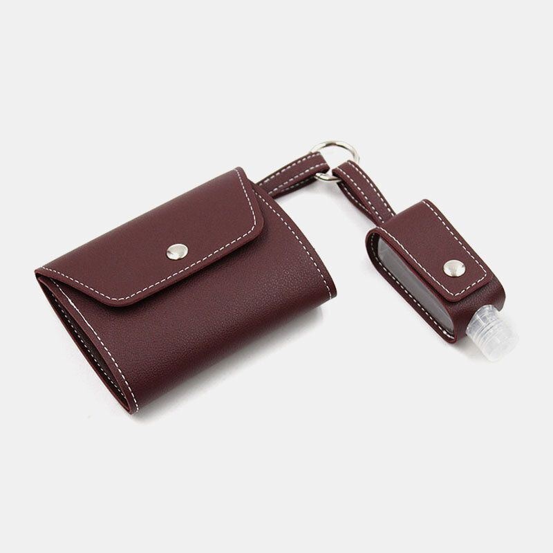 Torba Damska Faux Leather Casual Solid Color Przenośna Wielofunkcyjna Torba Do Przechowywania Akcesoriów