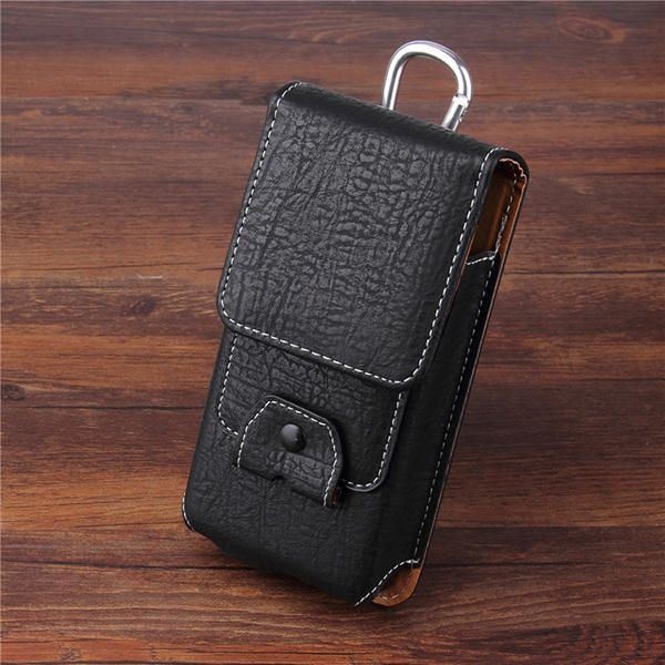 Wiele Rozmiarów Mężczyźni Pu Leather Solid 6.3 Cala Torba Na Telefon Torebka Na Co Dzień Torba Na Talię Easy Carry