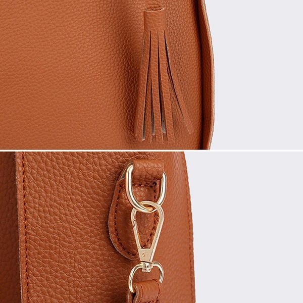 4 Szt. Męskie Torebki Damskie Ze Skóry Pu Tassel Leisure Crossbody Bag Solidna Torba Na Ramię