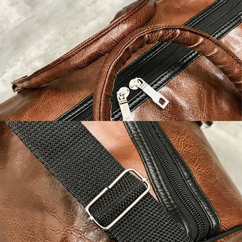 Damska I Męska Skórzana Torebka Retro O Dużej Pojemności Torba Na Bagaż Biznesowa Torba Na Ramię Torba Crossbody