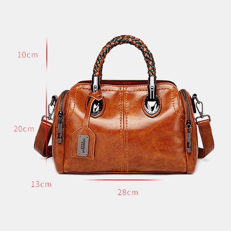 Damska Torebka W Stylu Vintage Woskowana Skórzana Torba Crossbody