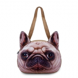 Kobiety Cute Dog Head Torby Na Ramię Casual 3d Animal Print Torebki Torby Na Zakupy