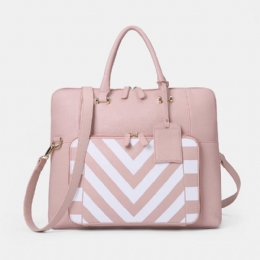 Kobiety Design Striped Business Elegancka Torebka Wielofunkcyjna Torba Crossbody