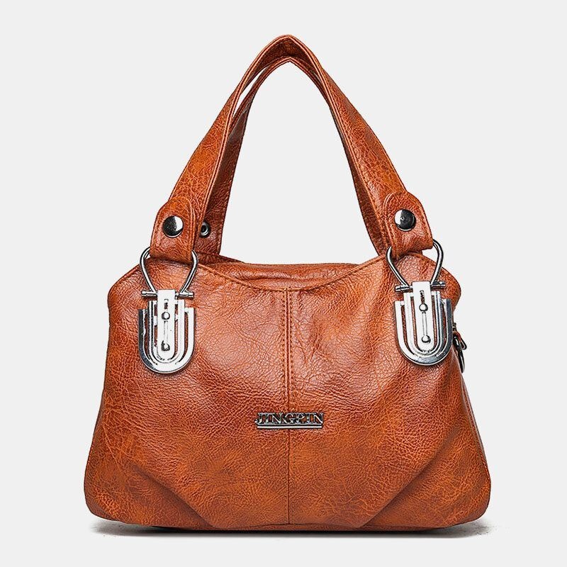 Kobiety Faux Leather Retro Business Zakupy Na Wszystkie Mecze Duża Pojemność Multi-carry Torebka Tote Crossbody Bag