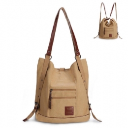 Kobiety Multi-carry Casual Canvas Torebka Torba Na Ramię Plecak Na Ramię