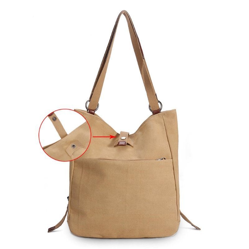 Kobiety Multi-carry Casual Canvas Torebka Torba Na Ramię Plecak Na Ramię